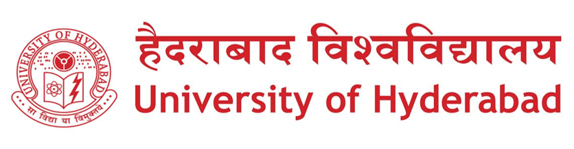 University of Hyderabad logo with the name in Telugu, Hindi and English