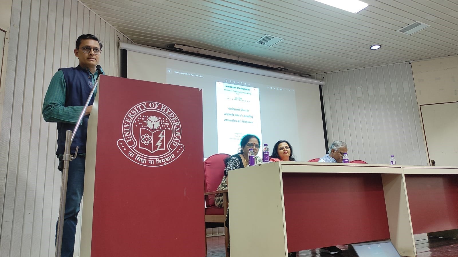 “Anxiety and Stress in Academia – role of counselling interventions and mindfulness” by Prof. Suneetha Manyam, Department of Counselling, Mercer University, USA – 25th January 2023 (photo 1)